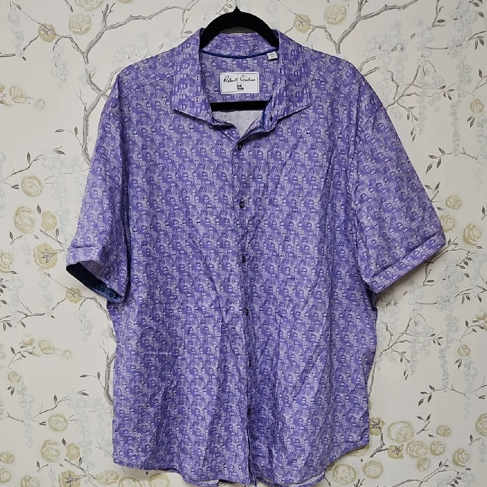 Robert Graham Purple Men's Shirt 4x SUCH AN INTERESTING PRINT! - Picture 1 of 9
